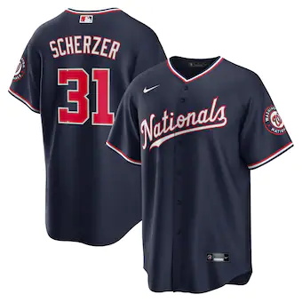 mens nike max scherzer navy washington nationals alternate 